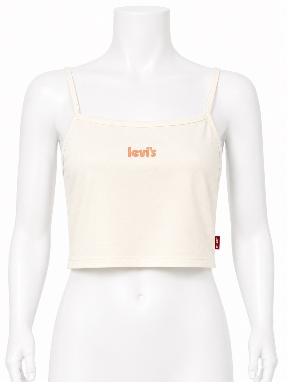 Levi’s Crop Tank Top White Graphic Spaghetti Strap Camisole Flower Logo Women M
